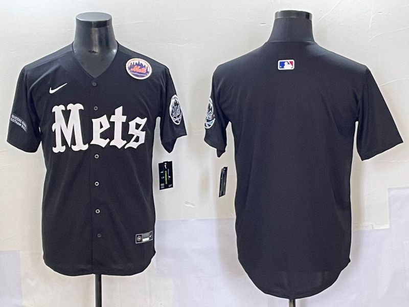 Men 2025 New York Mets Blank Black Five generations Joint Name Nike MLB Jersey style 5